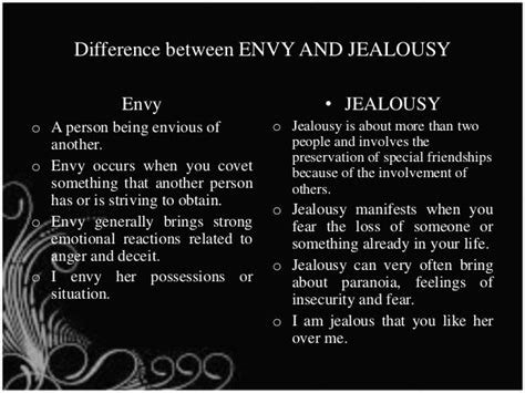 Jealousy and Envy