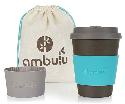 Ambulu Reusable Bamboo Coffee Cup with Lid | Gadgetsin