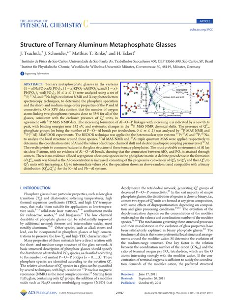 (PDF) Structure of Ternary Aluminum Metaphosphate Glasses