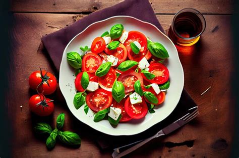 Premium Photo | Salad with fresh tomatoes