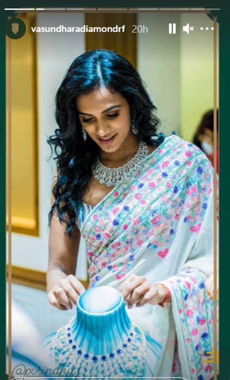 PV Sindhu looks elegant in embroidered white sari; see pics | Fashion News - The Indian Express