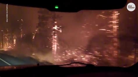Oregon fire: Evacuee films fiery escape