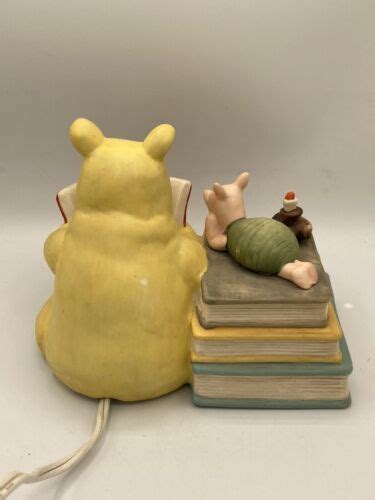 Vintage Disney Classic Winnie Pooh Piglet Book Reading Night Light Nursery Lamp | #4607679596