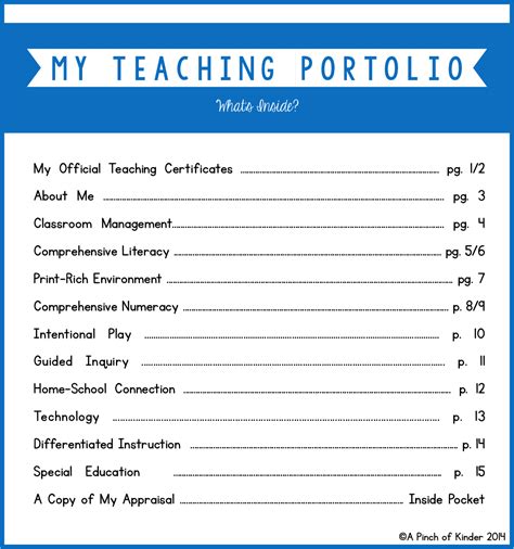 Getting a Teaching Job: My Teaching Portfolio - A Pinch of Kinder