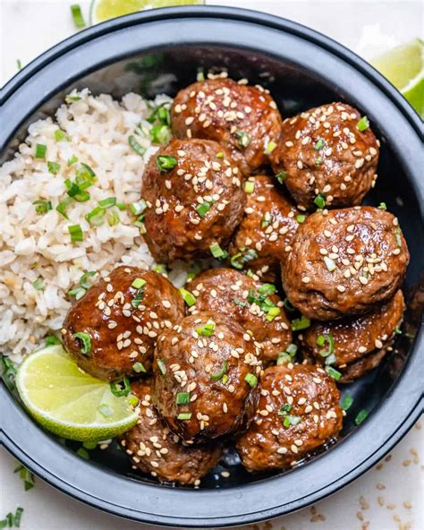 Asian Honey Sriracha Meatballs Recipe | Healthy Fitness Meals