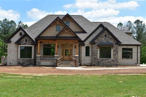 Rustic Stone and Brick House | Brick exterior house, Modern farmhouse exterior, Craftsman house