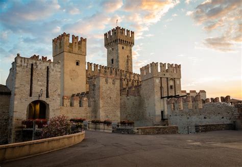 Premium Photo | Sirmione italy castle on garda lake scenic mediaeval ...