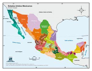 Mapa de México con nombres y división politica | Imágenes chidas