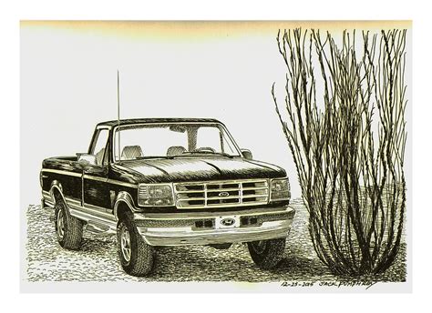 Ford Pick up Truck Drawing by Jack Pumphrey