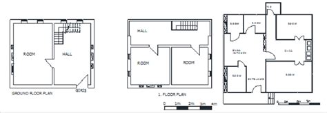 Examples of village house plans The intermediate spaces without ...