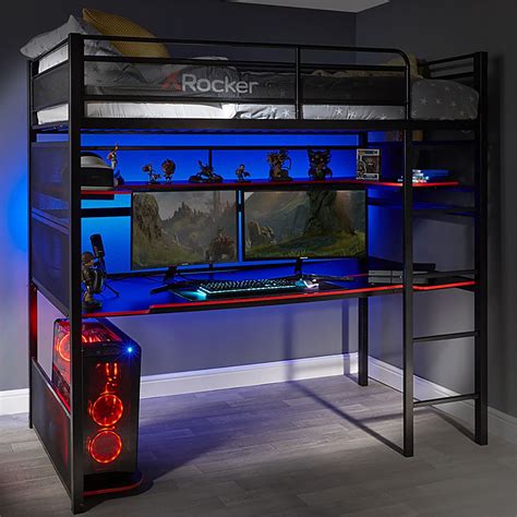 X Rocker BattleBunk Gaming Bunk Bed with Desk Black 2110401 - Best Buy | High sleeper bed, High ...