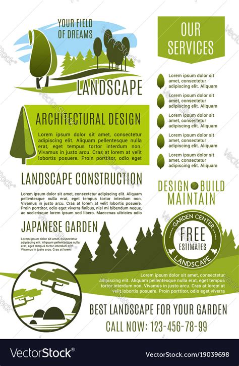 Landscape design company business banner template Vector Image