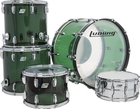 Ludwig Vistalite Zep 5-piece Shell Pack with Snare Drum - Green in 2022 ...