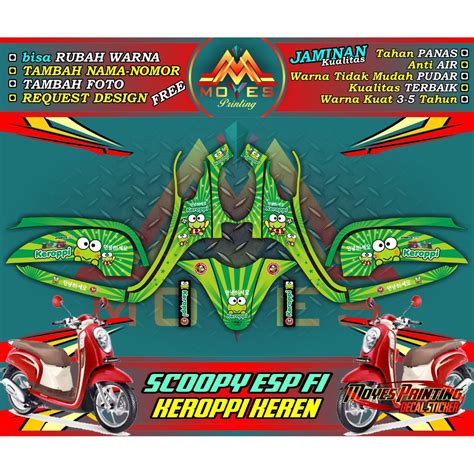 Sticker scoopy esp fi motif keroopi full body Motorcycle Sticker honda scoopy esp fi | Shopee ...