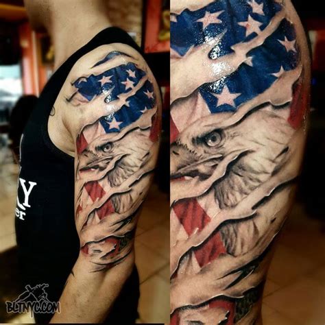 14+ Best Bald Eagle With American Flag Tattoo Designs | PetPress