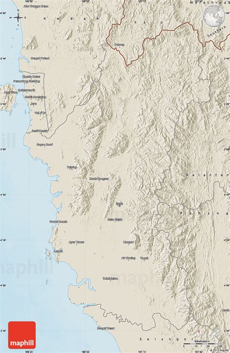 Shaded Relief Map of Perak