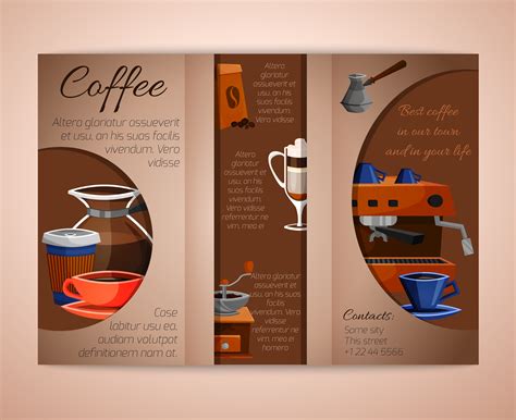 Coffee brochure tri-fold 438433 Vector Art at Vecteezy