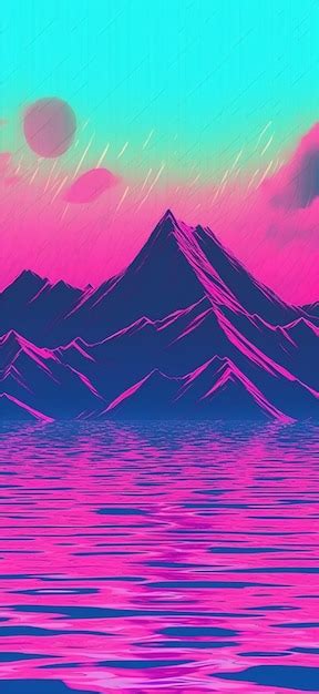 Premium AI Image | Mountain Illustration Wallpaper