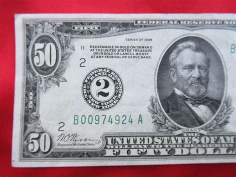 Vintage 1928 Fifty Dollar Bill Federal Reserve Note | #1913942455