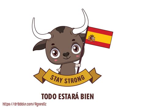 National animal of Spain with a message of support by AgnesSz on Dribbble