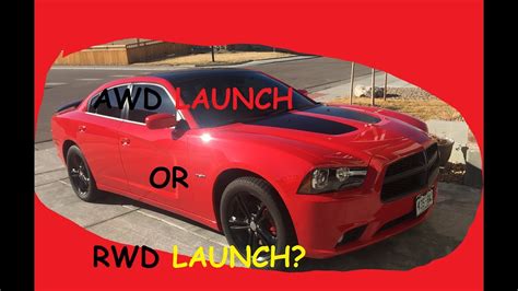 AWD VS RWD launch in a stock 2014 AWD Charger - which is better? - YouTube