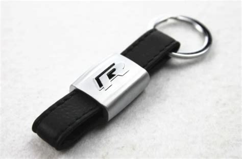 1Pcs VW R Key Charms Car Great Metal Leather Belt Key Ring Keychains Charms For Car Auto VW Key ...