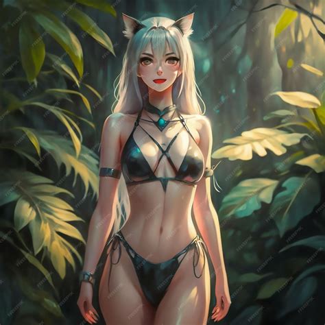 Premium Photo | A jungle background The girl and anime girl