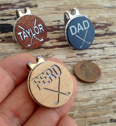 Personalized WOOD Golf Ball Marker Custom Engraved Gifts For | Etsy