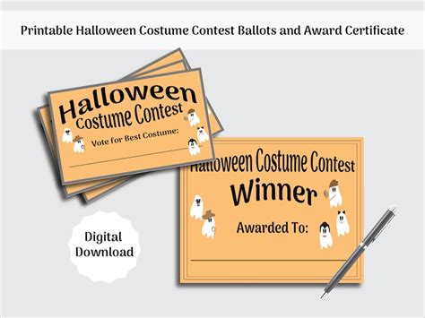 Printable Halloween Costume Contest Ballots Award - Etsy