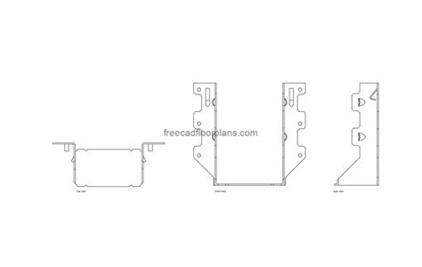 Double 2×6 Joist Hanger - Free CAD Drawings