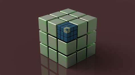 3D cube 4 cubes | CGTrader