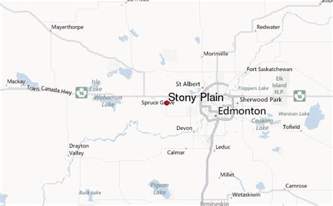 STONY PLAIN MAP EDMONTON - ToursMaps.com