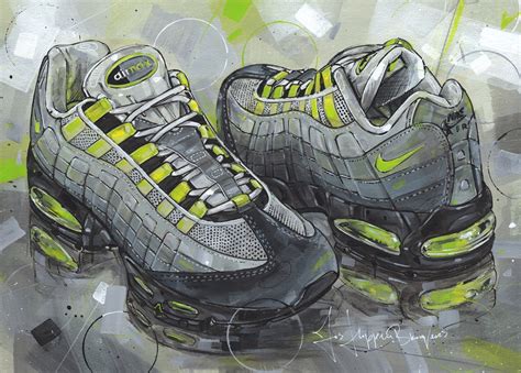 Air max 95 Neon green painting posters & prints by Jos Hoppenbrouwers - Printler