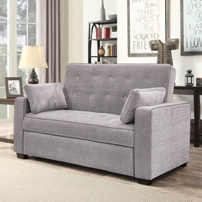 Andrea Convertible Futon Sleeper Sofa Light Gray - Serta : Target