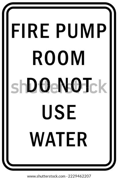 Fire Emergency Sign Fire Pump Room Stock Vector (Royalty Free ...