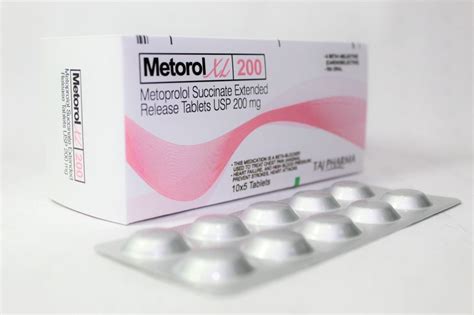 Metoprolol Succinate Extended Release Tablets USP 200mg Taj Pharma - Taj Generics ...