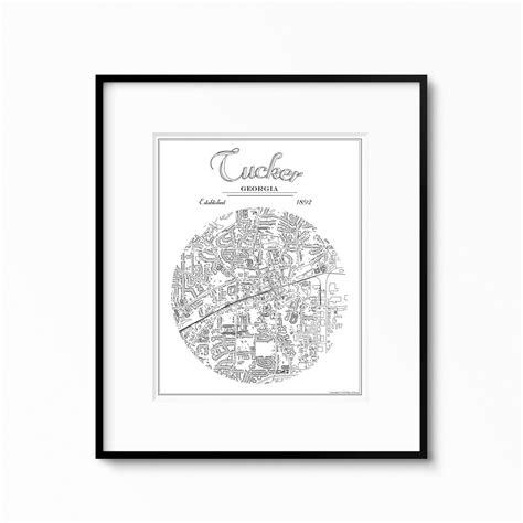 Tucker Georgia Map Tucker GA Map Housewarming Gift Moving - Etsy