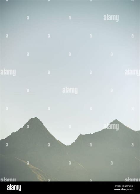 Silhouette of a rocky peak in Lescun Valley, Aspe Valley in France Stock Photo - Alamy