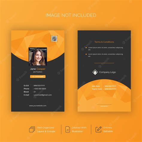 Minimal Office Id Card Template Premium Psd File - vrogue.co