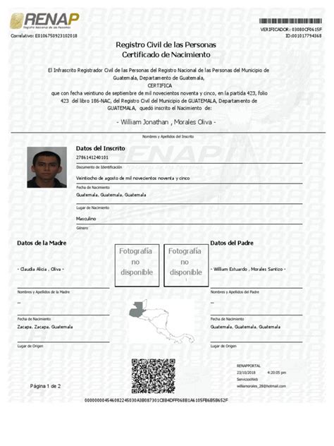 Certificado De Nacimiento En Linea Guatemala - Image to u