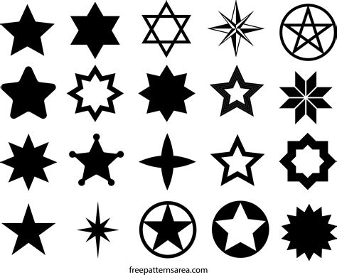 Star Shape Vectors and Templates FreePatternsArea