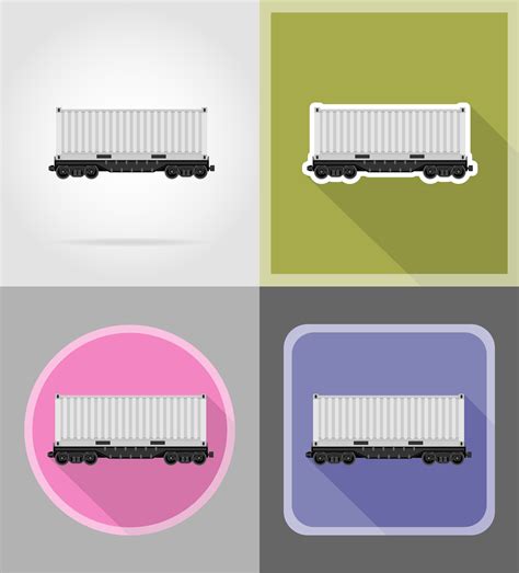 railway carriage train flat icons vector illustration 509991 Vector Art ...