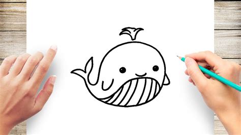 How to draw Cute Whale Easy - YouTube