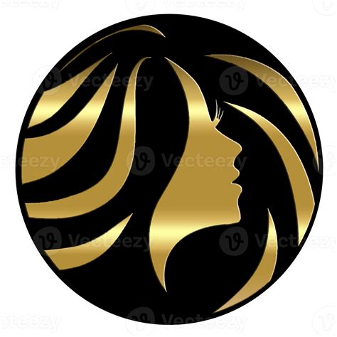 logo de peluquería dorado con fondo negro 18876249 PNG