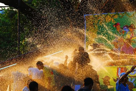 Myanmar Traditional water festival.This festival take place in April of ...