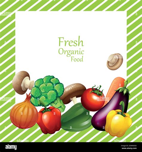 Border design with fresh vegetables Stock Vector Image & Art - Alamy