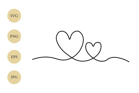 Continuous One Line Heart SVG, Hearts SVG, Double Heart Svg By MadeToMoveArt | TheHungryJPEG