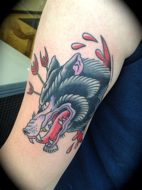 Flying Tiger Tattoo: Wolf and Snake