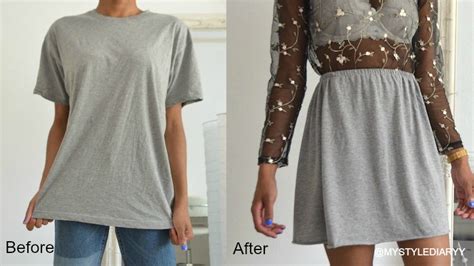 DIY CLOTHING HACK TRANSFORM A T-SHIRT INTO A SKIRT | MYSTYLEDIARYY