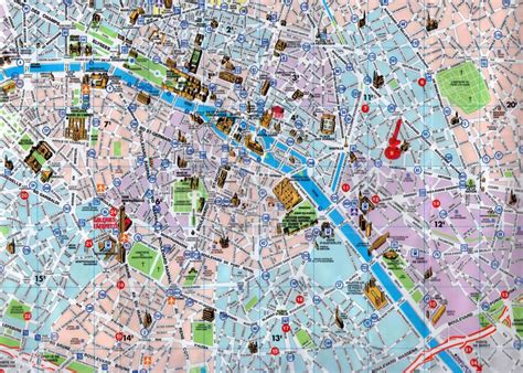 Il centro di Parigi, mappa turistica, mappa Migliore di Parigi per i turisti (Île-de-France ...